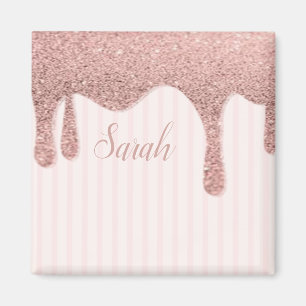 Cool Trendy Pink Glitter Magnet
