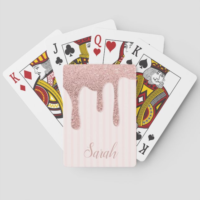 Cool Trendy Pink Glitter  Playing Cards (Back)
