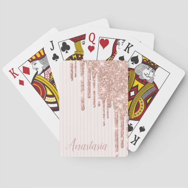 Cool Trendy Pink Glitter  Playing Cards (Back)