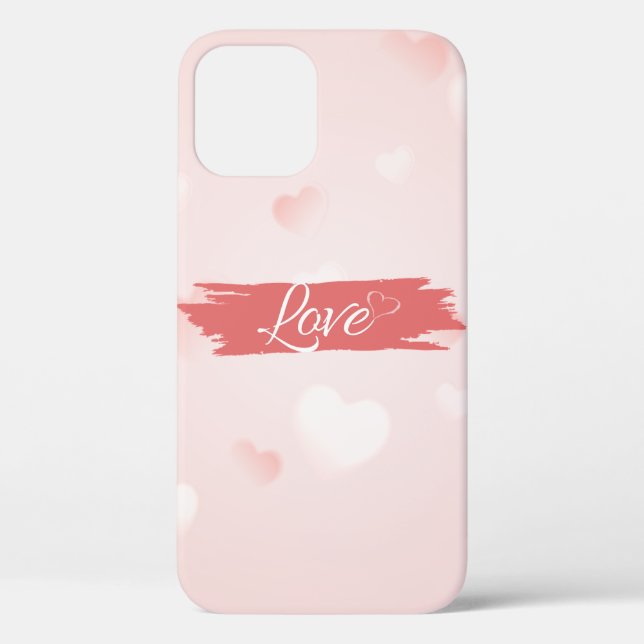 Cool Trendy Pink Heart Love Case-Mate iPhone Case (Back)