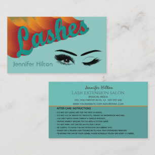 Cool trendy retro colorful lashes after care business card