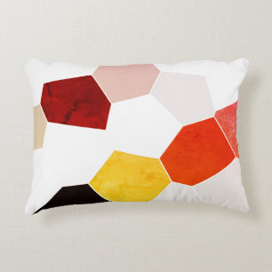 Cool Trendy Rustic Red Orange Yellow Pattern Accent Pillow