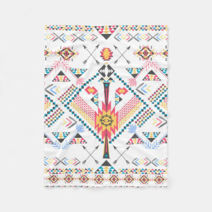 Cool trendy tribal ethnic geometric pattern fleece blanket