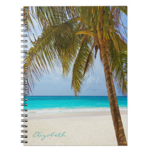 Cool Trendy Tropical Beach ,Palm-Personalized Notebook