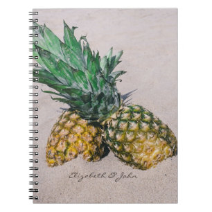 Cool Trendy Tropical Beach ,Pineapple-Personalized Notebook