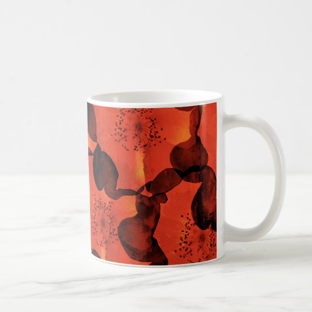 Cool, trendy, unique digital art of flower pattern coffee mug (Right)