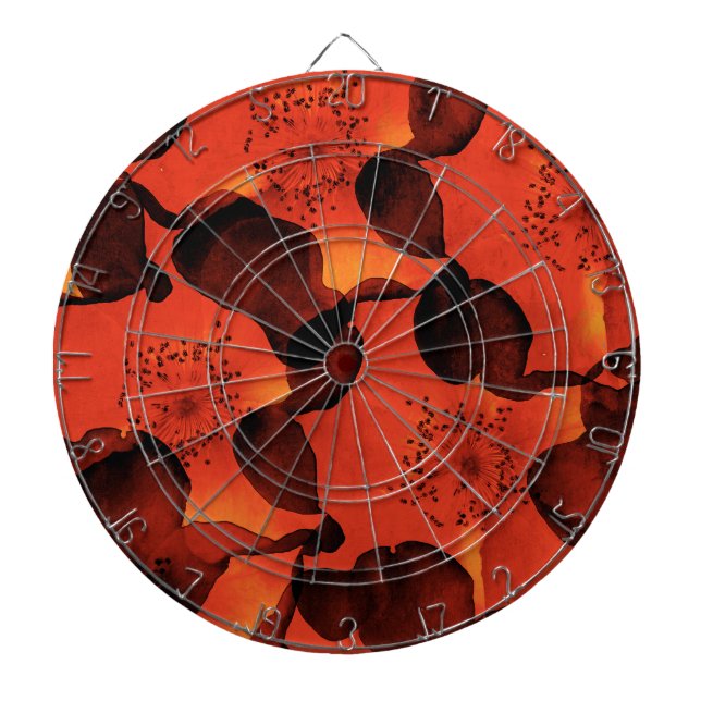 Cool, trendy, unique digital art of flower pattern dartboard (Front)
