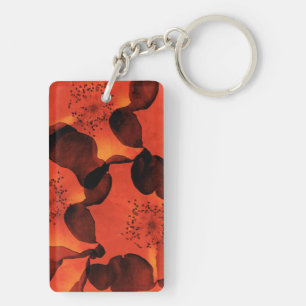 Cool, trendy, unique digital art of flower pattern keychain