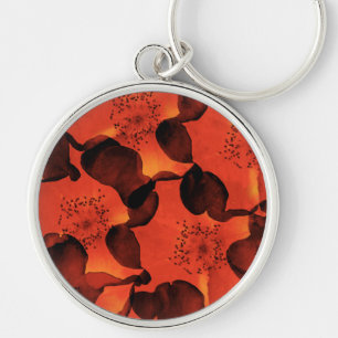 Cool, trendy, unique digital art of flower pattern keychain