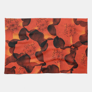 Cool, trendy, unique digital art of flower pattern kitchen towel