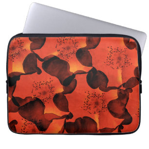 Cool, trendy, unique digital art of flower pattern laptop sleeve