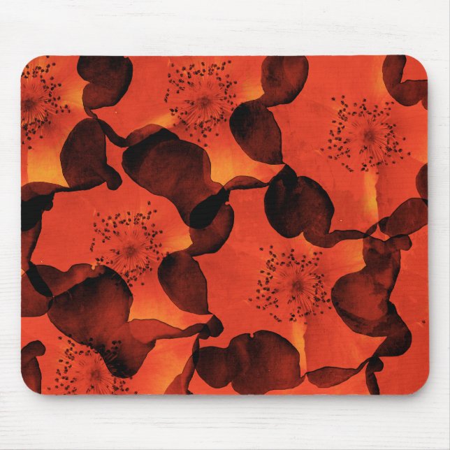 Cool, trendy, unique digital art of flower pattern mouse pad (Front)