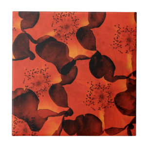 Cool, trendy, unique digital art of flower pattern tile
