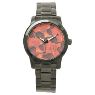 Cool, trendy, unique digital art of flower pattern watch