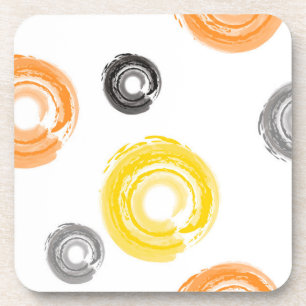 Cool, trendy, urban, modern paint brush art coaster