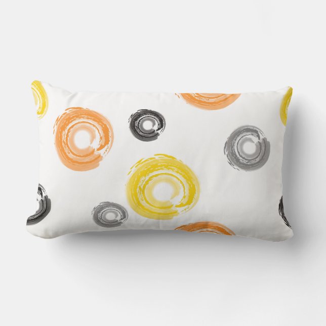 Cool, trendy, urban, modern paint brush art lumbar pillow (Front)