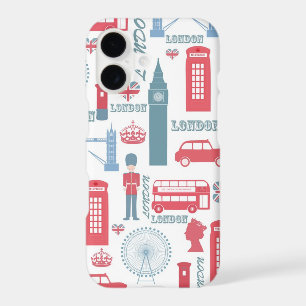 Cool trendy vintage London illustrations pattern