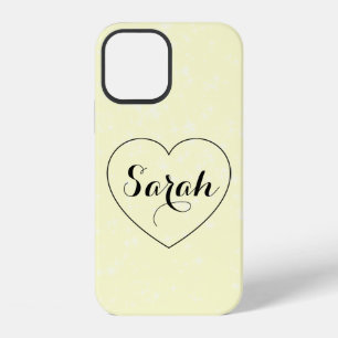 Cool Trendy Yellow, Heart iPhone 12 Case