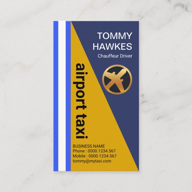Cool Triangle Rocket Airplane Airport Taxi Business Card (Front)