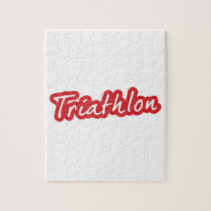 Cool Triathlon design Jigsaw Puzzle