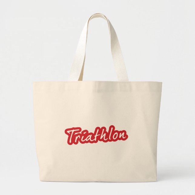Cool Triathlon design Large Tote Bag (Front)