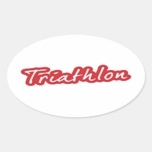 Cool Triathlon design Oval Sticker