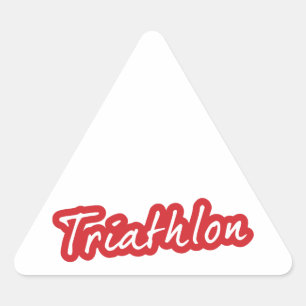 Cool Triathlon design Triangle Sticker