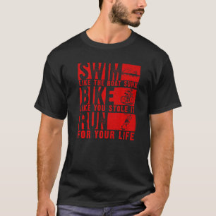 Cool Triathlon For Men Women Boat Swim Bike Run Tr T-Shirt