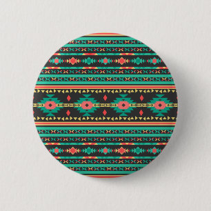 Cool tribal ethnic geometric pattern 2 inch round button