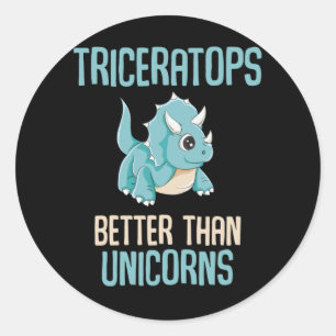 Cool Triceratops Fan Dinosaur Boys Classic Round Sticker