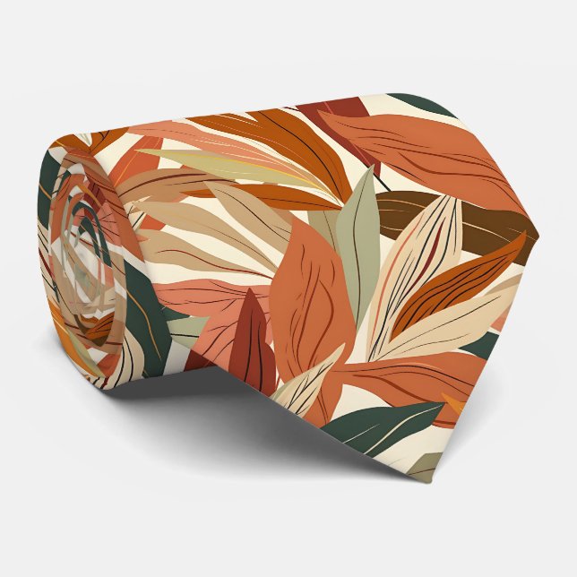 Cool triple leaf tiled pattern tie (Rolled)