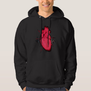 Cool Trippy Anatomical Heart for Doctors & Synthwa Hoodie