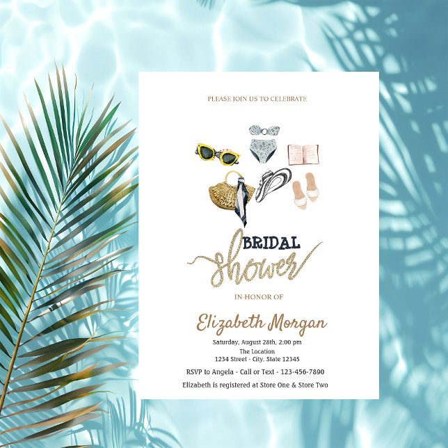 Cool Tropical Beach Bridal Shower Invitation (Creator Uploaded)