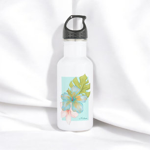 Cool Tropical Floral with Your Name 532 Ml Water Bottle