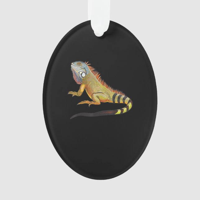 Cool Tropical Iguana Lizard, Pet Gift Ornament (Front)