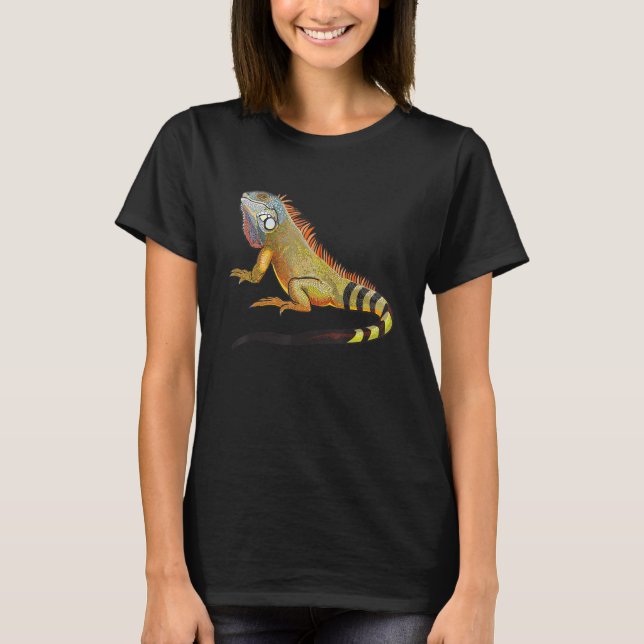 Cool Tropical Iguana Lizard, Pet Gift T-Shirt (Front)