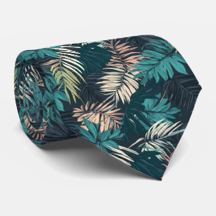 cool tropical leaf tiled pattern  tie