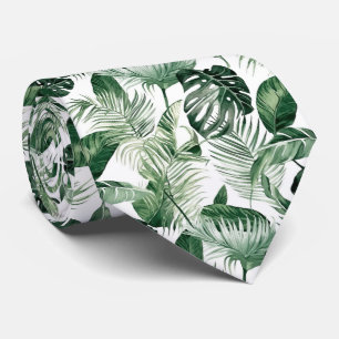 cool tropical leaf tiled pattern  tie