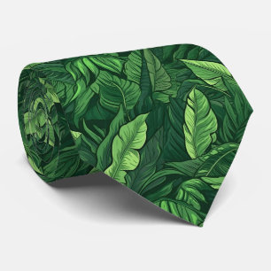 cool tropical leaf tiled pattern tie