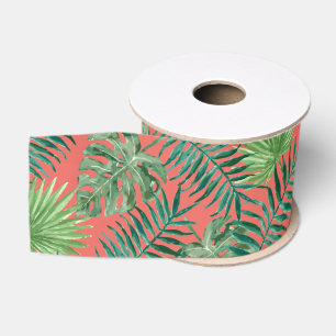 Cool Tropical Palm Leaves design Gros Grain Ribbon Grosgrain Ribbon