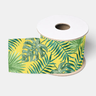 Cool Tropical Palm Leaves design Gros Grain Ribbon Grosgrain Ribbon