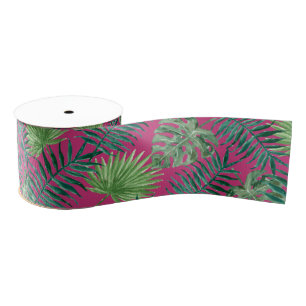 Cool Tropical Palm Leaves design Gros Grain Ribbon Grosgrain Ribbon