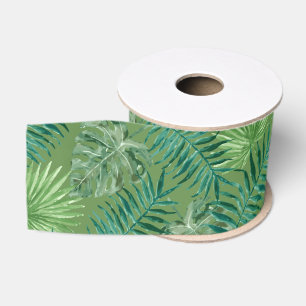 Cool Tropical Palm Leaves design Gros Grain Ribbon Grosgrain Ribbon