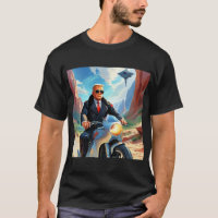 cool Trump Motorcycle Alien Planet Spaceship MAGA
