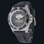 Cool Trump watch with US flag Keep America Great<br><div class="desc">Cool Trump watch with US flag Keep America Great.  Black ubber strap wrist watch for men with vintage flag. Support the republican party campaign. Patriotic design with American flag. Keep America Great. Make America Great Again.</div>