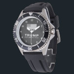 Cool Trump watch with US flag Keep America Great<br><div class="desc">Cool Trump watch with US flag Keep America Great.  Black ubber strap wrist watch for men with vintage flag. Support the republican party campaign. Patriotic design with American flag. Keep America Great. Make America Great Again.</div>