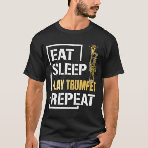 Cool Trumpet Art Silhouette Funny Brass Slogan T-Shirt