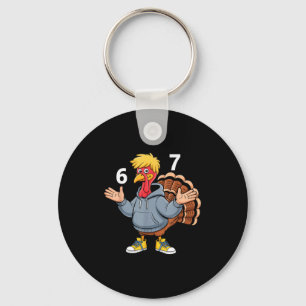 Cool Turkey 67 Funny Hip Hop Hoodie 67 Thanksgivin Keychain
