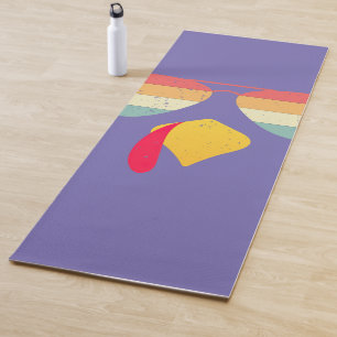 Cool Turkey Face With Sunglasses Funny Thanksgivin Yoga Mat