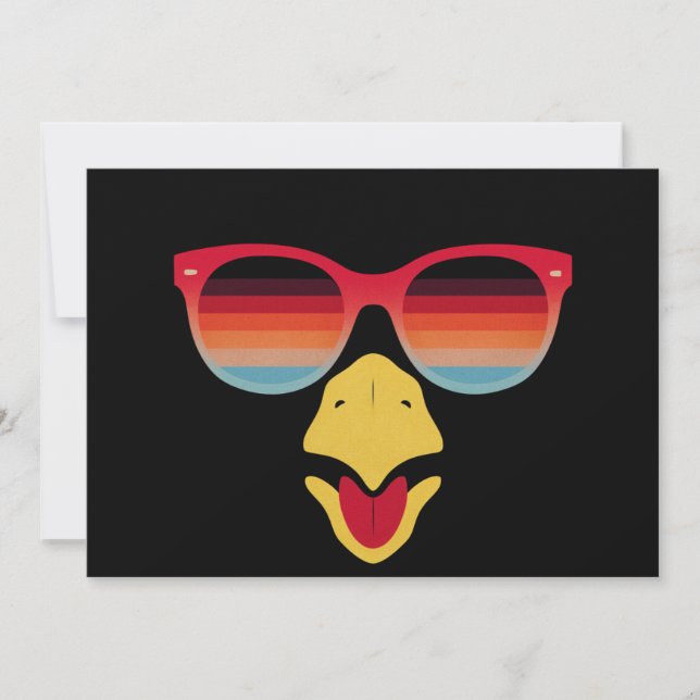 Cool Turkey Face With Sunglasses Thanksgiving Boys Invitation (Front)